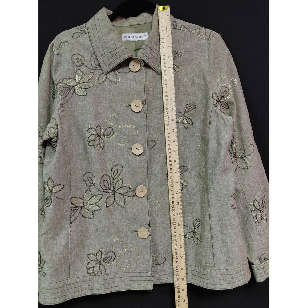 REQUIREMENTS Embroidered Floral Jacket Collared Women See Measurements - Picture 7 of 8